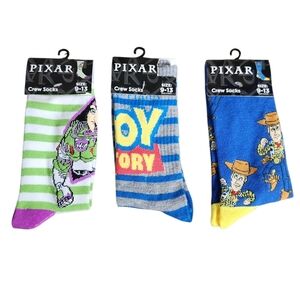 Disney‎ Pixar Toys Story Woody & Buzz Character Fun Novelty Unisex Crew Socks